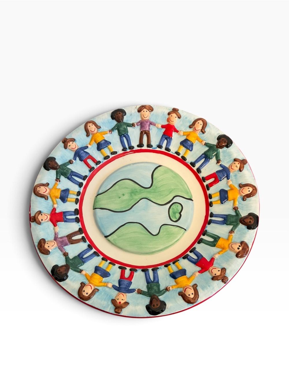 Save the Children Centrum Ceramic Plate Global Unity Children Around Earth 3D